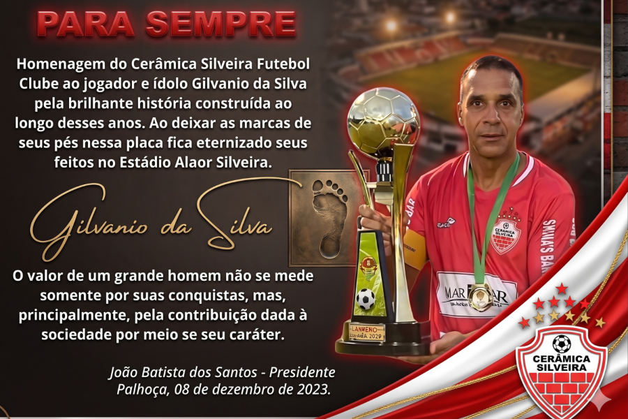 PÉS ETERNIZADOS NO ESTÁDIO ALAOR SILVEIRA. 